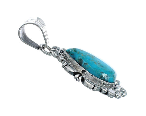 Turquoise Authentic Sterling Silver Navajo Pendant NN20458